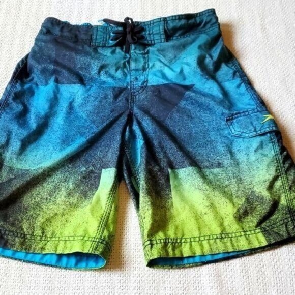 Speedo Embroidered Logo Lined Cinched Sz. S Colorful Board Shorts - Picture 1 of 9